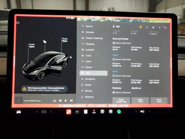 5YJ3E1EB1LF600160 Tesla MODEL 3