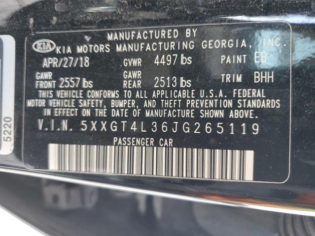 5XXGT4L36JG265119 KIA Optima Lx