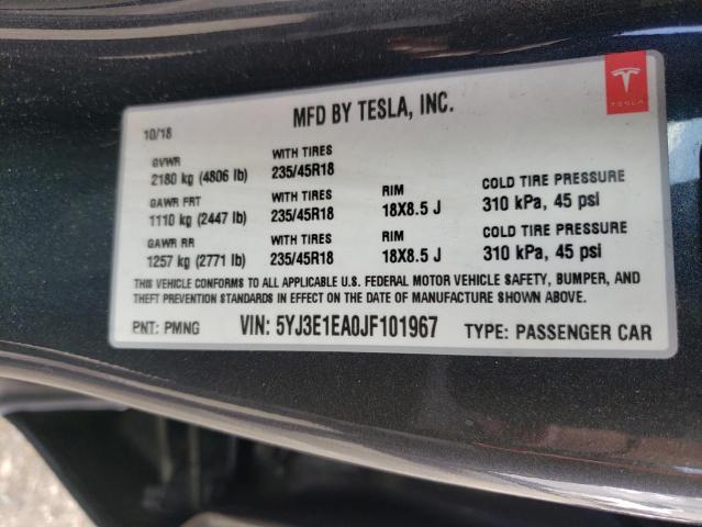 5YJ3E1EA0JF101967 Tesla MODEL 3