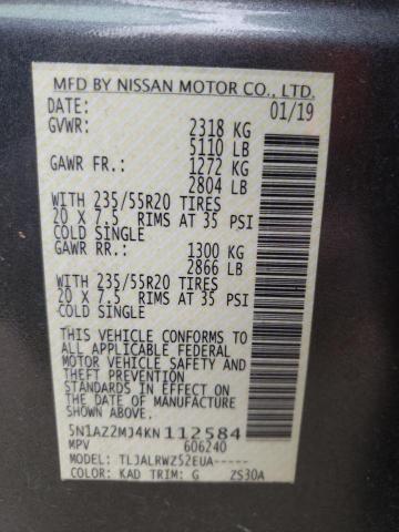 5N1AZ2MJ4KN112584 Nissan MURANO S