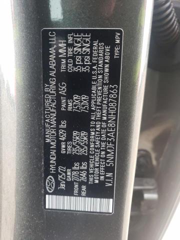 5NMJF3AE8NH087863 Hyundai TUCSON SEL