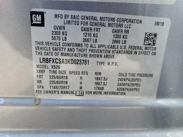 LRBFXCSA3KD023781 Buick Envision Essence