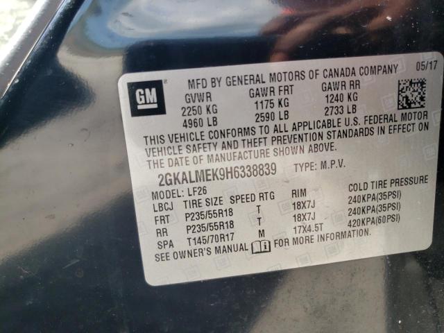 2GKALMEK9H6338839 GMC Terrain Sle