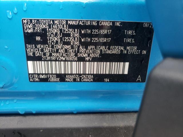 2T3H1RFV2MW169056 Toyota RAV4 LE