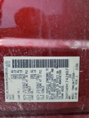 5N1BT3AB9PC742807 Nissan ROGUE S