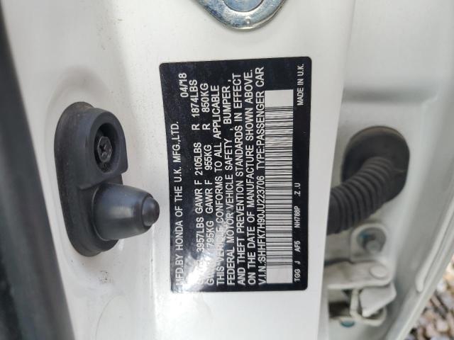 SHHFK7H90JU223706 Honda Civic Sport Touring