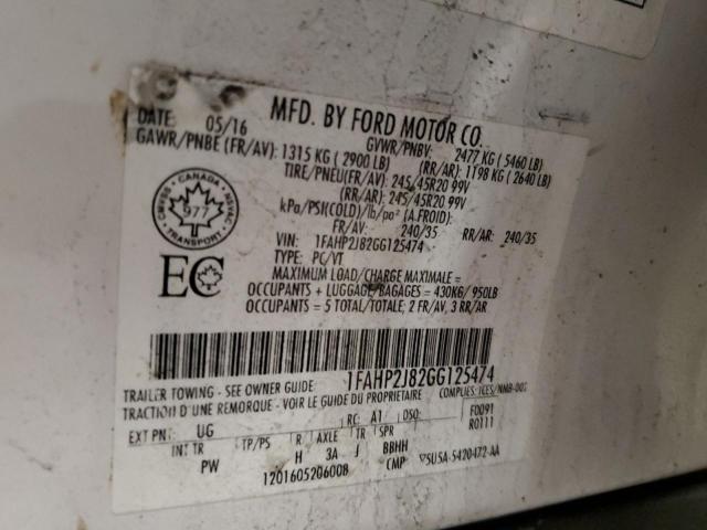 1FAHP2J82GG125474 Ford Taurus Limited