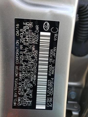 JTHBW1GG9G2124958 Lexus ES 300H
