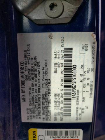 1FA6P0G75F5106003 Ford FUSION S