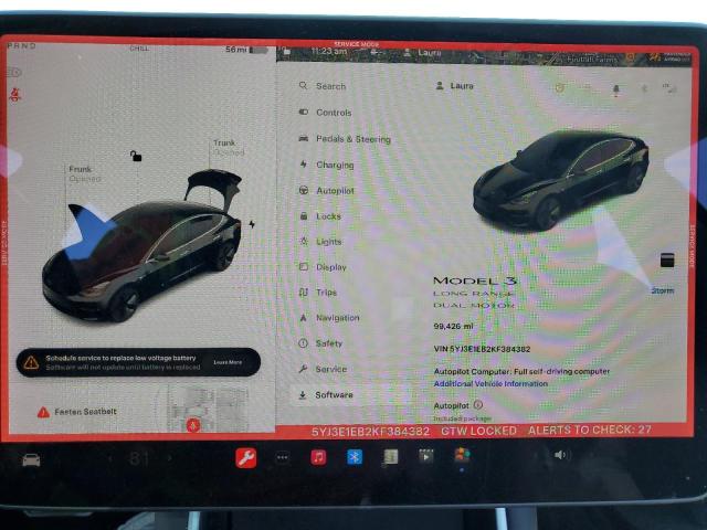 5YJ3E1EB2KF384382 Tesla MODEL 3