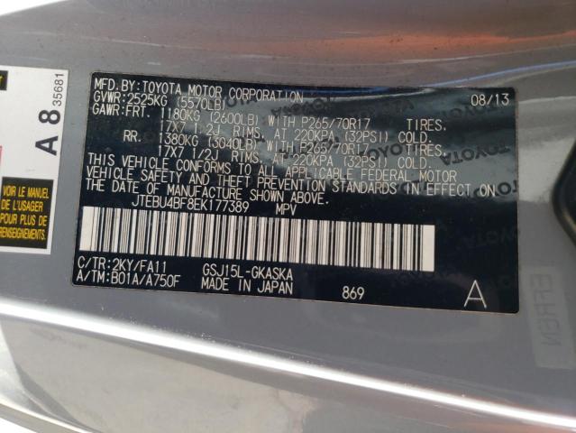JTEBU4BF8EK177389 Toyota FJ Cruiser