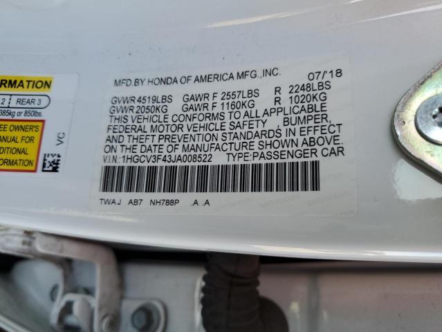 1HGCV3F43JA008522 Honda Accord Hybrid Ex