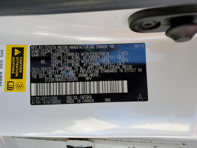 2T2ZK1BAXEC135265 Lexus RX 350