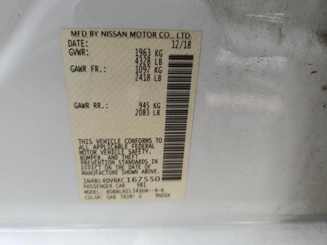 1N4BL4DV6KC167550 Nissan ALTIMA SV