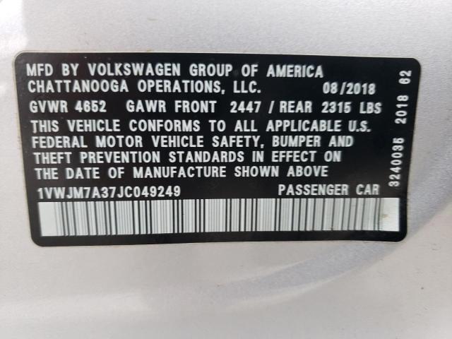 1VWJM7A37JC049249 Volkswagen Passat Gt