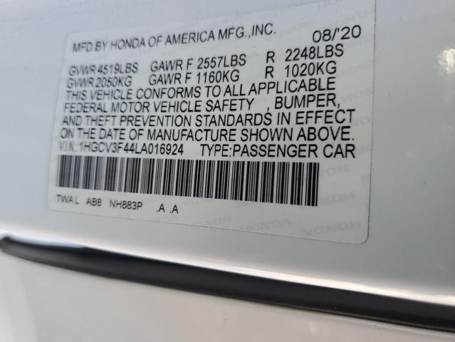 1HGCV3F44LA016924 Honda Accord Hybrid Ex