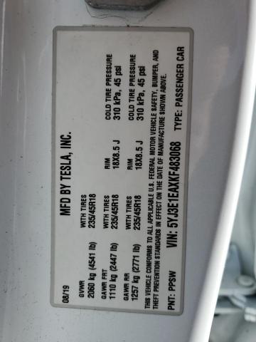 5YJ3E1EAXKF483068 Tesla MODEL 3