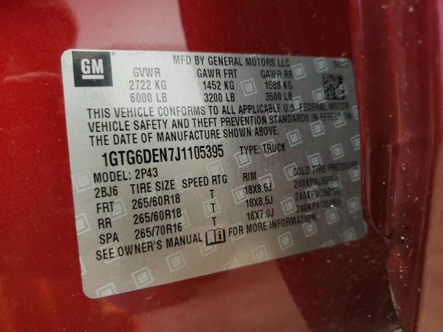 1GTG6DEN7J1105395 GMC CANYON SLT