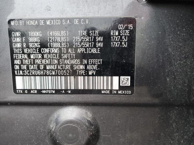 3CZRU6H78GM700527 Honda Hr-v Exl