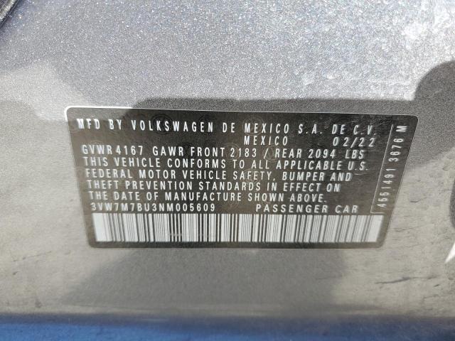 3VW7M7BU3NM005609 Volkswagen JETTA SE