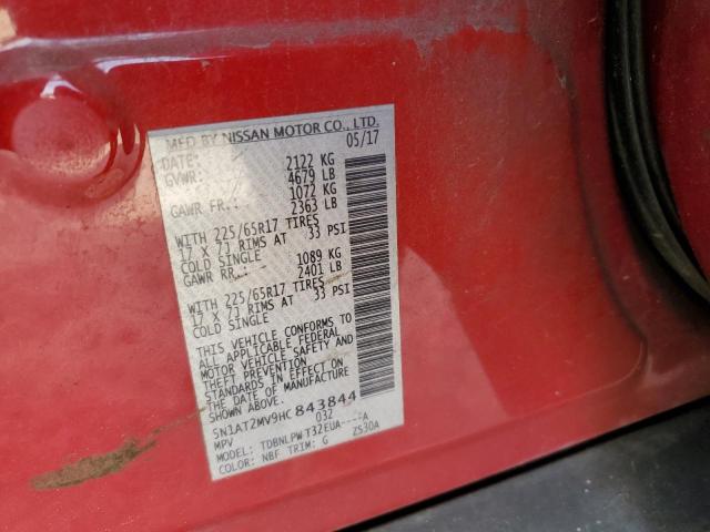 5N1AT2MV9HC843844 Nissan ROGUE SV