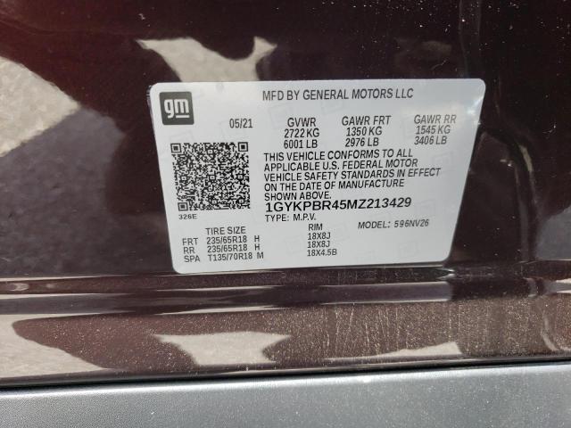 1GYKPBR45MZ213429 Cadillac Xt6 Luxury