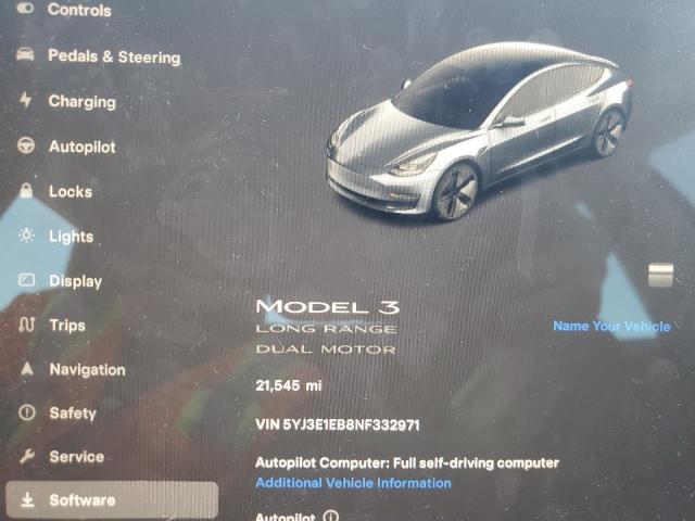 5YJ3E1EB8NF332971 Tesla MODEL 3