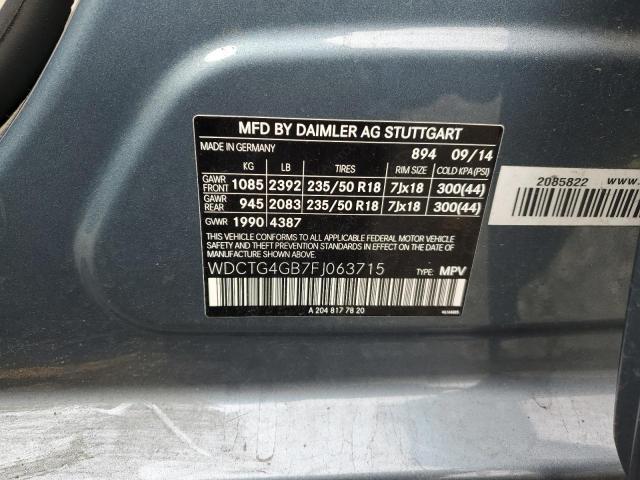 WDCTG4GB7FJ063715 Mercedes-Benz Gla 250 4matic