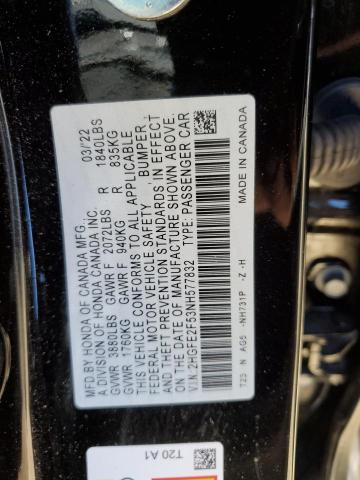 2HGFE2F53NH577832 Honda Civic Sport