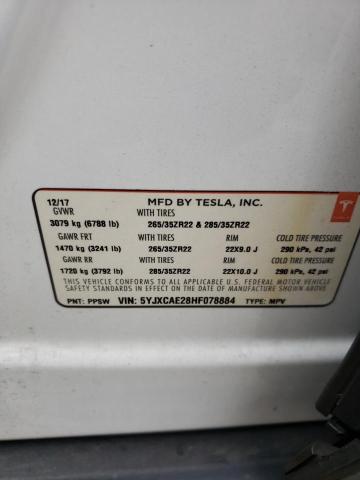 5YJXCAE28HF078884 Tesla MODEL X