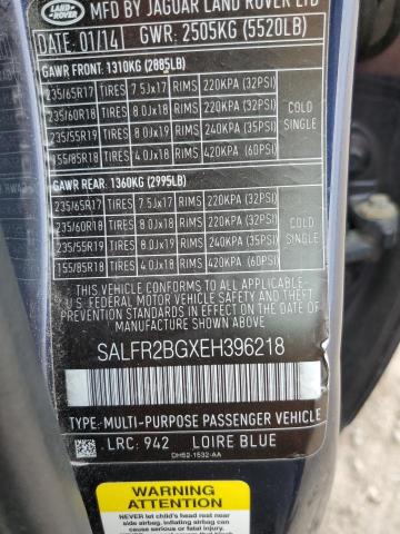 SALFR2BGXEH396218 Land Rover LR2 HSE
