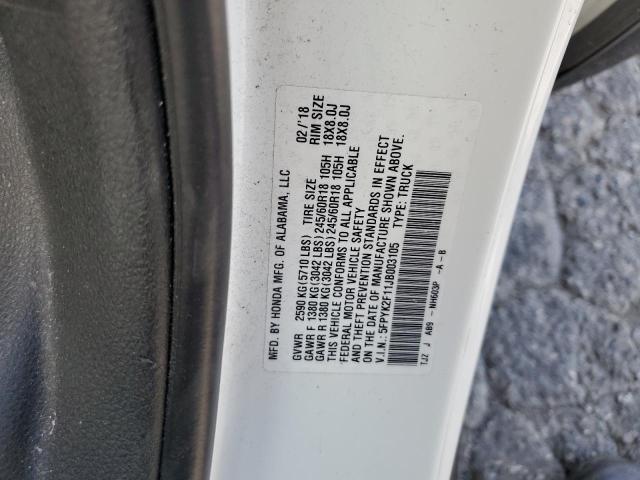 5FPYK2F11JB003105 Honda Ridgeline Sport