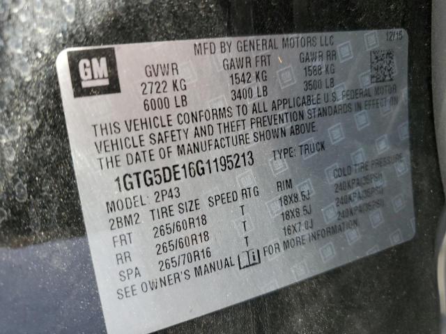 1GTG5DE16G1195213 GMC CANYON SLT