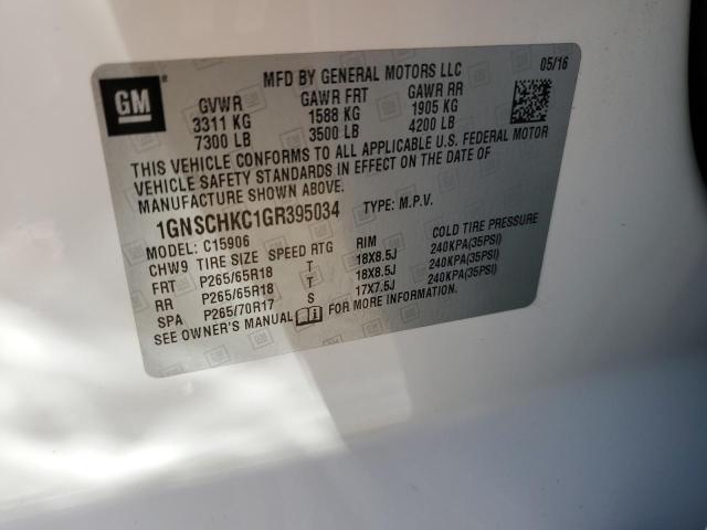 1GNSCHKC1GR395034 Chevrolet Suburban C1500 Lt