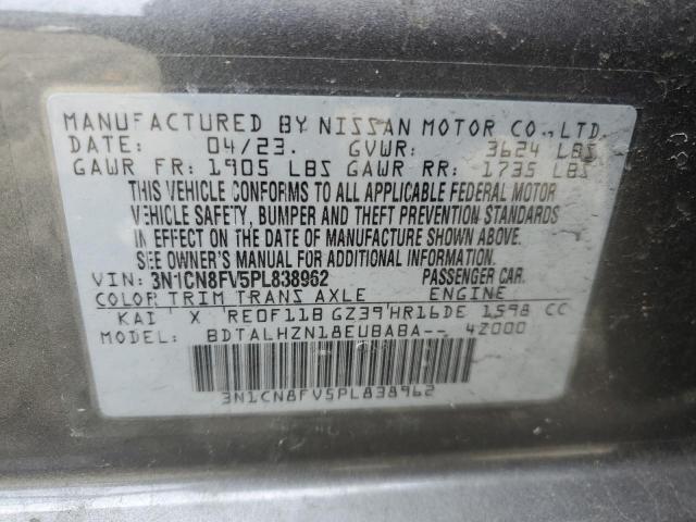 3N1CN8FV5PL838962 Nissan VERSA SR