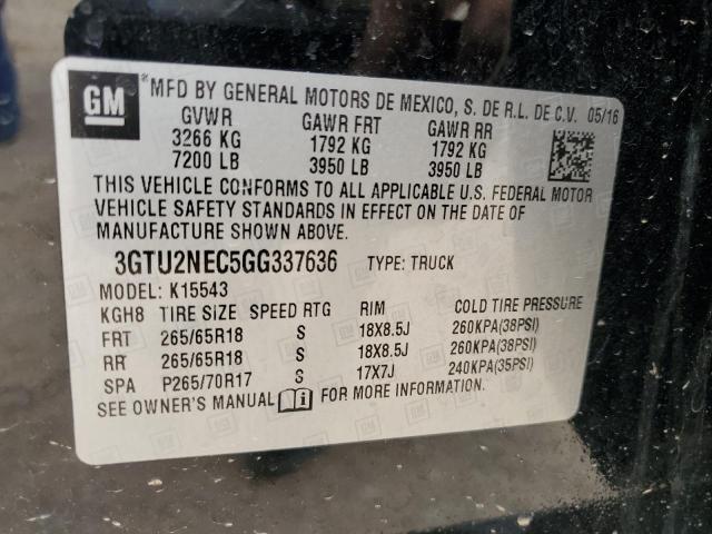3GTU2NEC5GG337636 GMC Sierra K1500 Slt