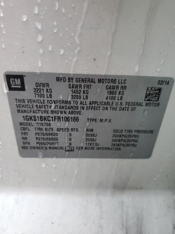 1GKS1BKC1FR106166 GMC YUKON SLT
