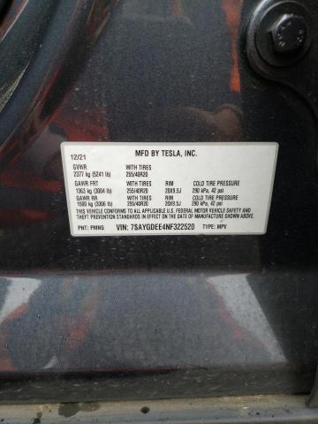 7SAYGDEE4NF322520 Tesla Model Y