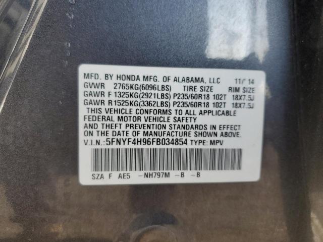 5FNYF4H96FB034854 Honda Pilot Touring