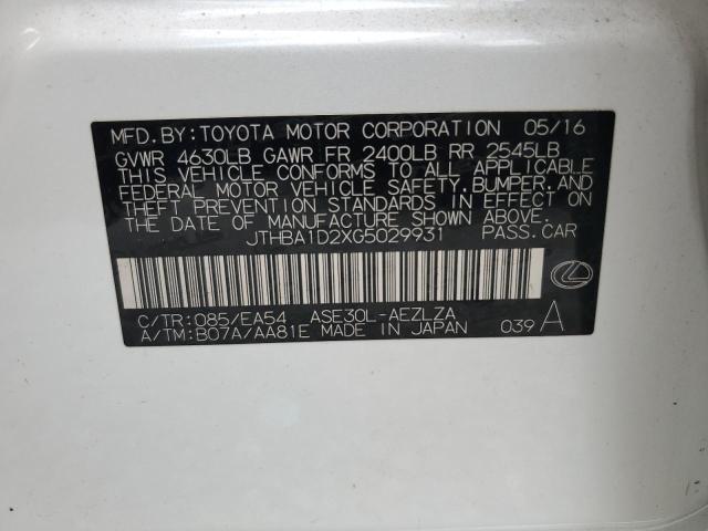 JTHBA1D2XG5029931 Lexus IS 200T