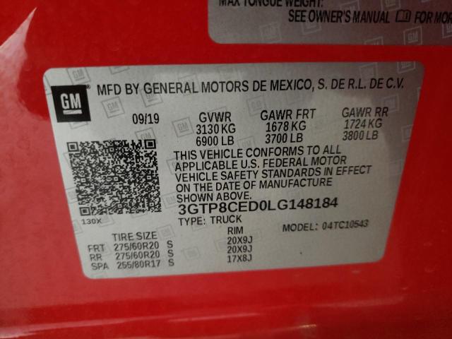 3GTP8CED0LG148184 GMC Sierra C1500 Elevation