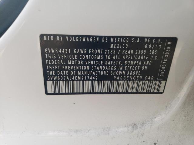 3VW637AJ4EM217442 Volkswagen Jetta Hybrid