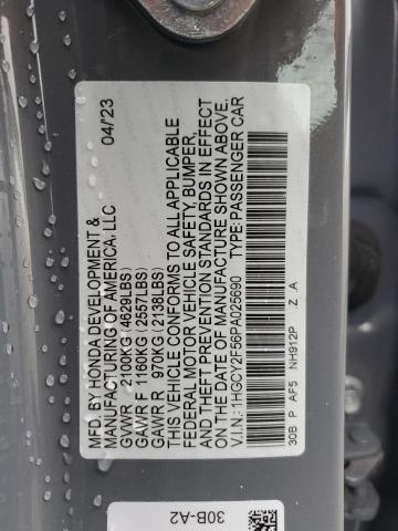 1HGCY2F56PA025690 Honda Accord Hybrid Sport