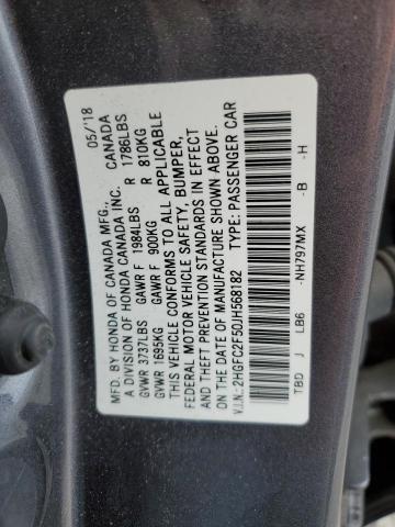 2HGFC2F50JH568182 Honda Civic Lx