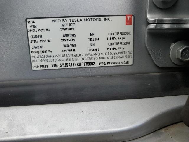 5YJSA1E2XGF175602 Tesla MODEL S