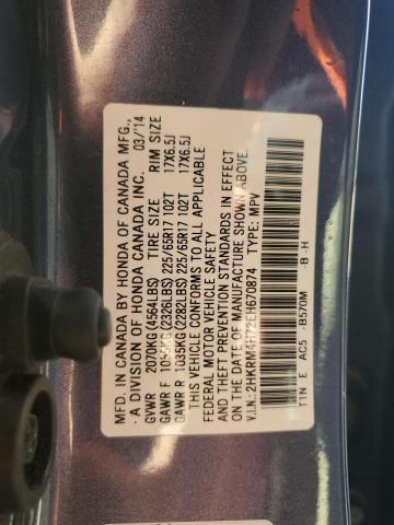 2HKRM4H72EH670874 Honda CR-V EXL