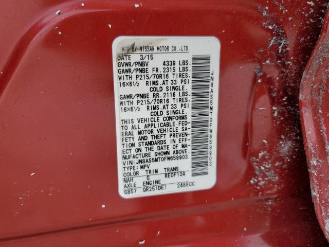 JN8AS5MT0FW659903 Nissan Rogue Select S