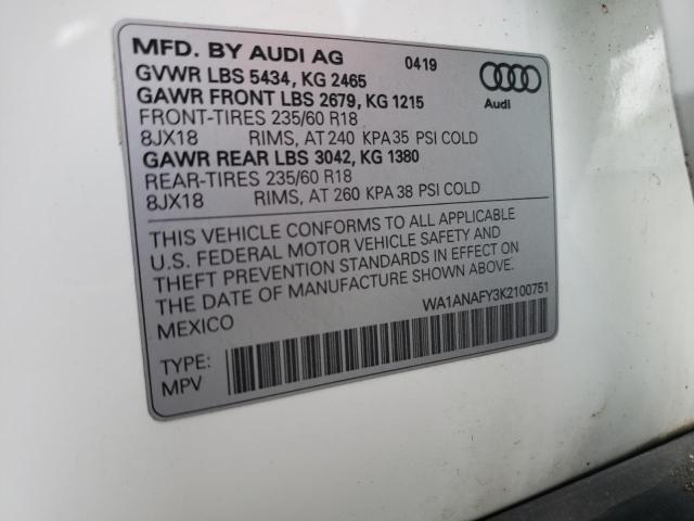 WA1ANAFY3K2100751 Audi Q5 PREMIUM
