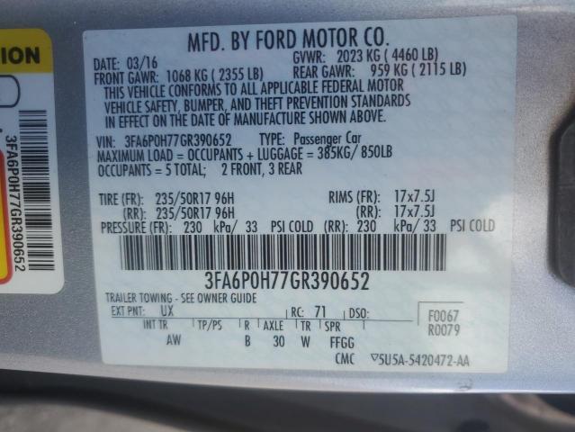 3FA6P0H77GR390652 Ford FUSION SE