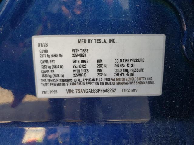 7SAYGAEE3PF648262 Tesla Model Y